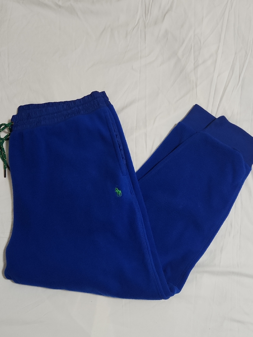 Polo by Ralph Lauren Royal Blue Fleece Joggers with Green Logo